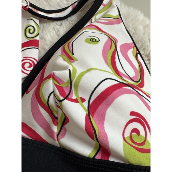 Spiegel 2 Piece Bikini Set String Halter New With Tags Mod Retro Swirl Size 18 - Picture 2 of 12
